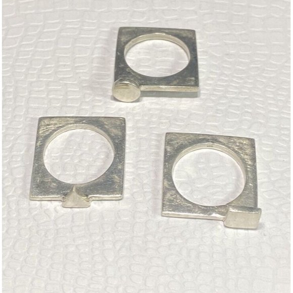 Vintage Mid Century Modern Stack Ring Geometric Modernist Size 6 - Picture 7 of 8